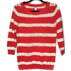 Old Navy Striped Sweater Crew Neck 3/4 Sleeve LG